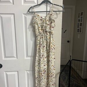Floral Maxi Dress in Cream and Multicolor